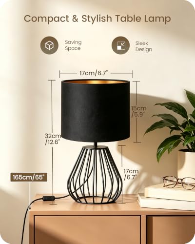 Black Table Lamp (Black Velvet + Black)