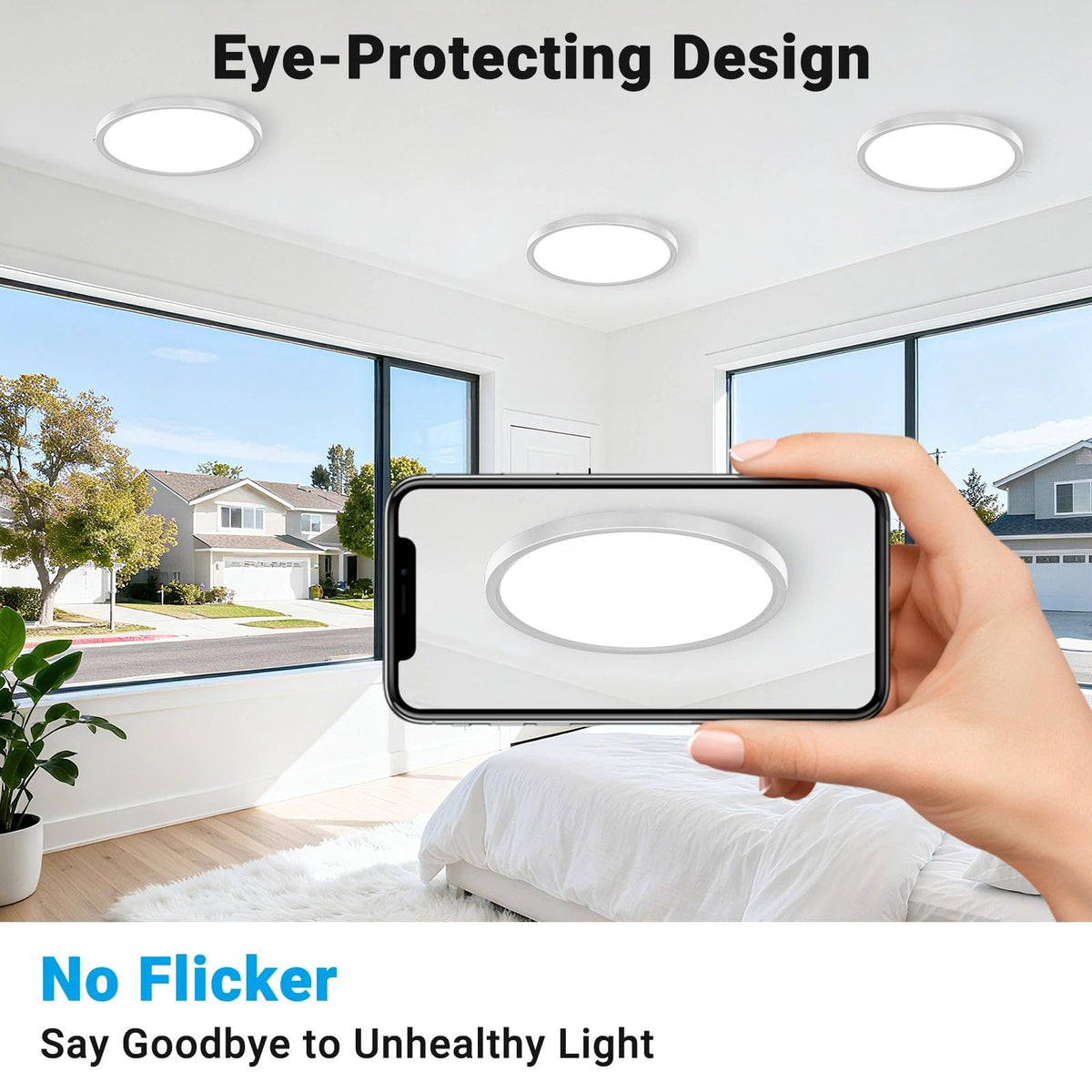 2 Pack LED Flush Mount Ceiling Light (Brushed Nickel / 7 Inch-2pack)