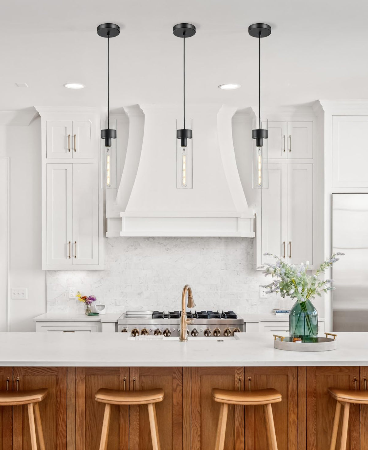 3 Pack Black Pendant Lights Kitchen Island (Black / 3 Pack)