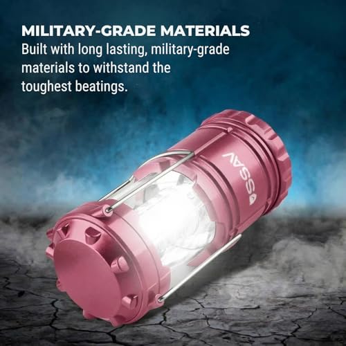 2 Pack Battery Powered LED Camping Lanterns (2 Pack Pink)