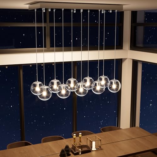 Rectangular Chandelier 10 (Silver-Clear / Rectangle 10-Light)