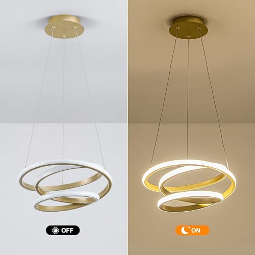 13.78 inches Gold Dimmable Modern Led Chandelier with Remote Control (Gold / 13.78 inches)
