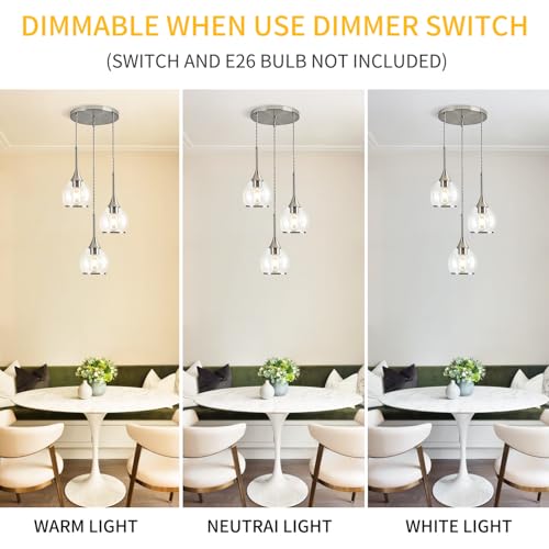 Island Light for Kitchen (Brushed Nickel / 3-Light-A)