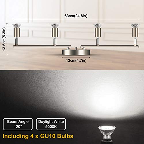 4 Light LED Track Lighting Kit (Matt Nickel / 4 Light)