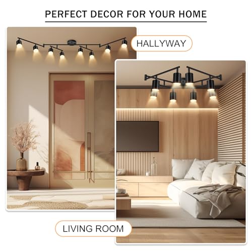 LED 8 Light Track Lighting Kit (8 Light-Black)