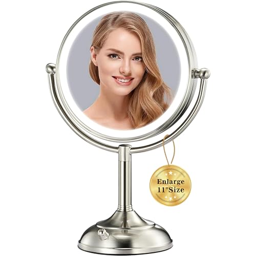 11.8" Extra Large 17" Tall Lighted Makeup Mirror