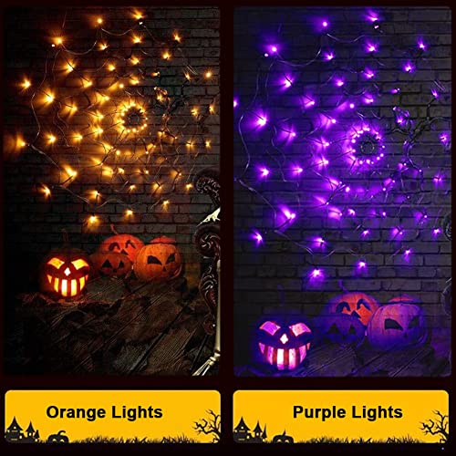 Halloween Decorations Spider Web Lights (Orange)