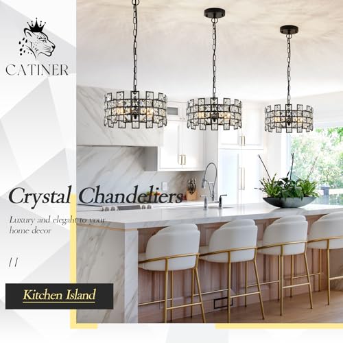 Black Crystal Pendant Light (Small Matte Black)
