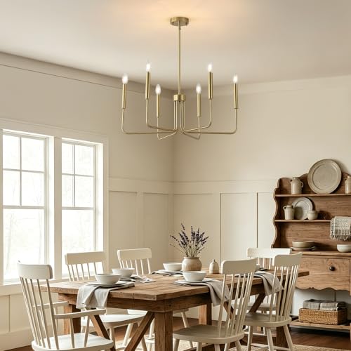Brushed Gold Chandelier for Dining Room