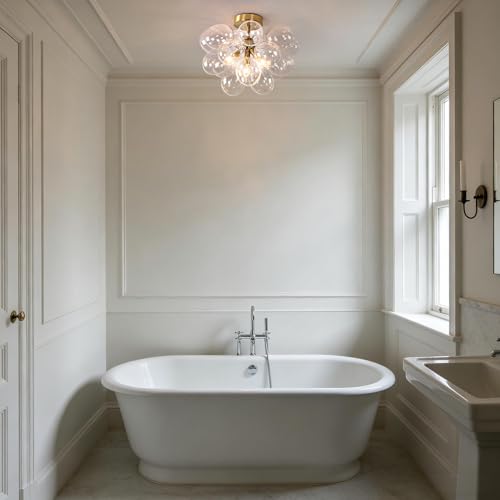 Glass Flush Mount Ceiling Light Fixture