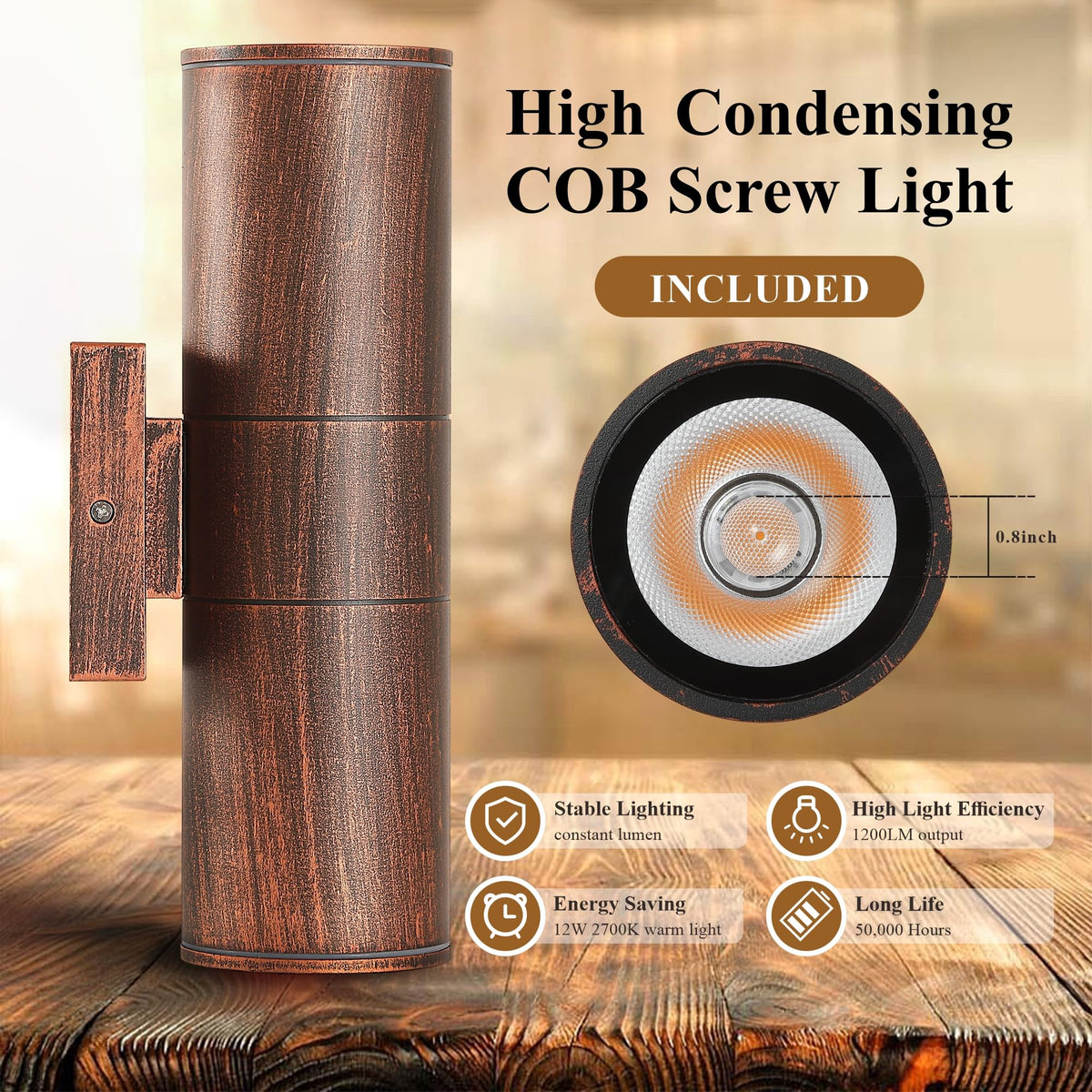 Outdoor Wall Lights 2 Packs (Copper)