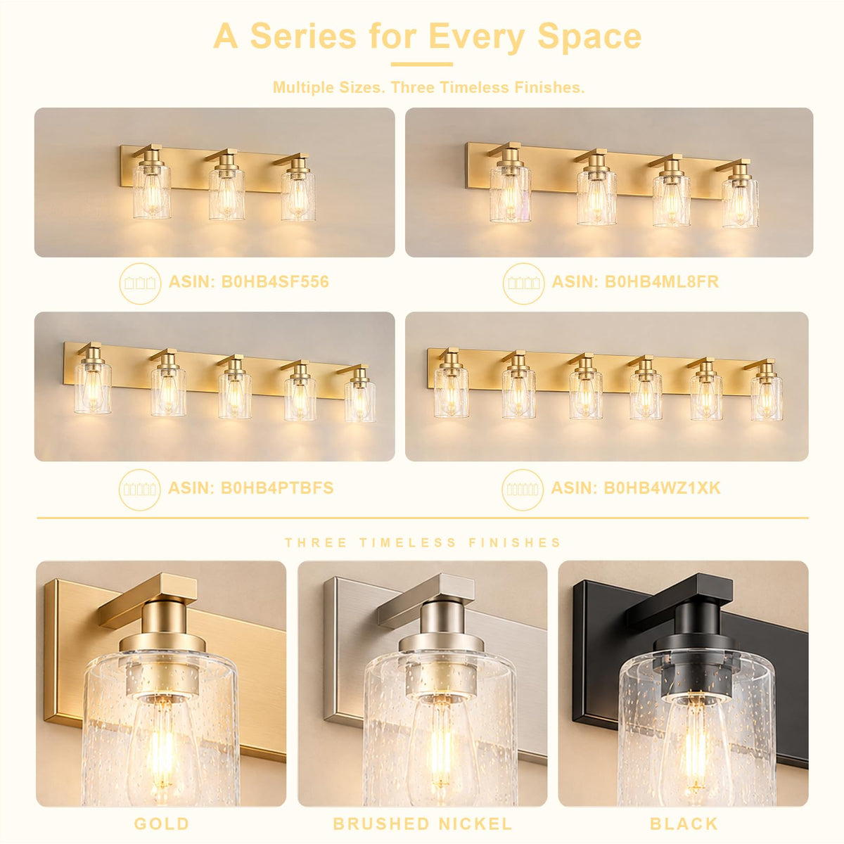 Gold 4 Light Seeded Glass Bathroom Vanity Light (Gold / 4-Light)