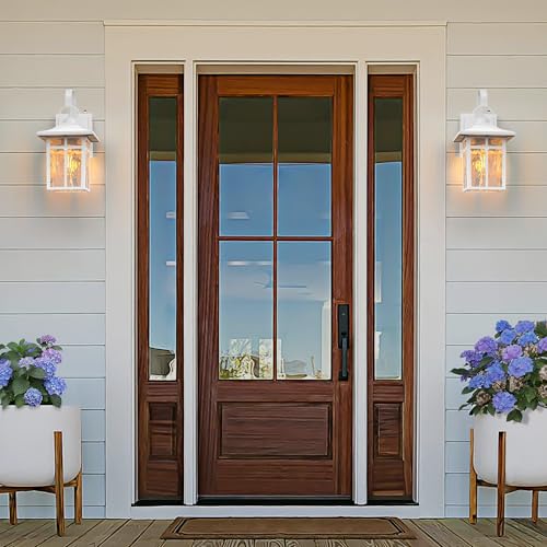 Dusk to Dawn Outdoor Wall Lights (White / 12.75 inch)