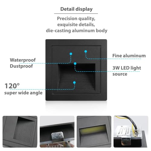 8Pack LED Recessed Step Light with Motion Sensor