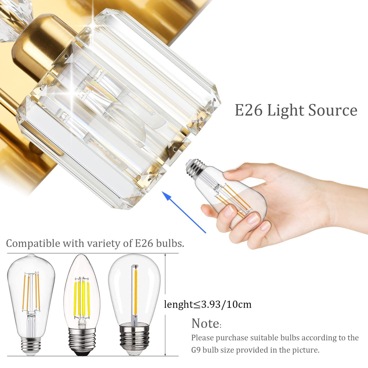 Crystal Vanity Lights 5 (Round-Brass / 5-light)