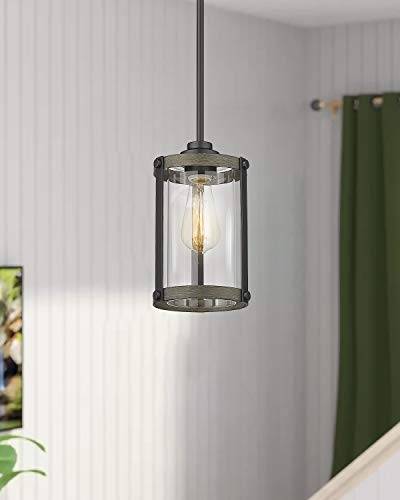 Pendant Lights Kitchen Island (Black - Wood Grain / 1-Light Pendant, 1 Pack)