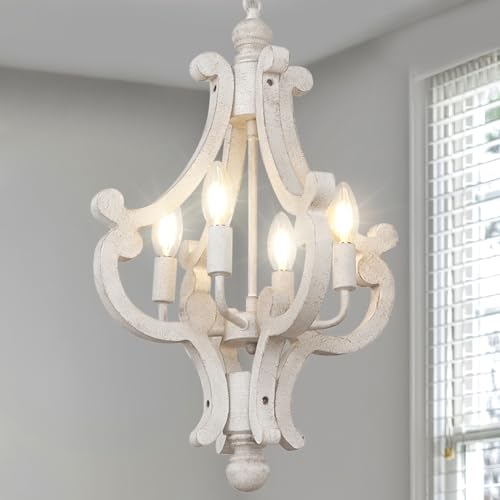 Farmhouse Chandelier (4 Lights Antique White)