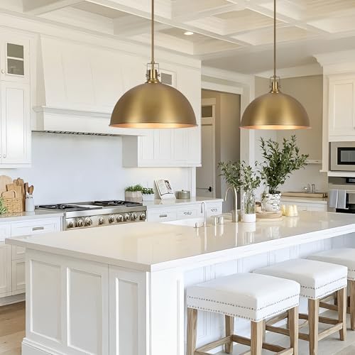17.7 Inch Large Dome Pendant Light (Brushed Gold / 17.7 Inch)