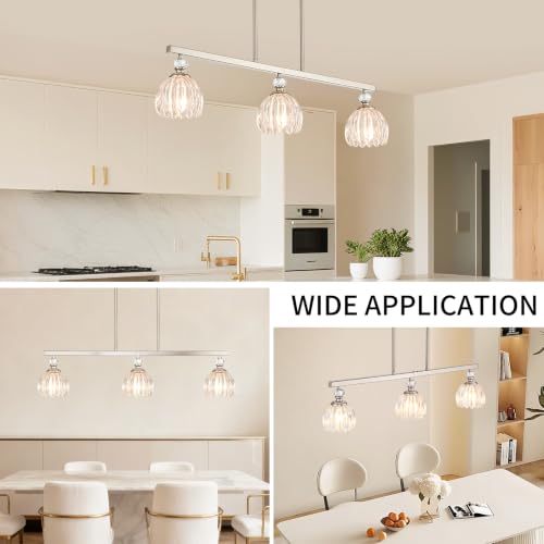 Brushed Nickel Island Light for Kitchen (3-Light / Nickel)