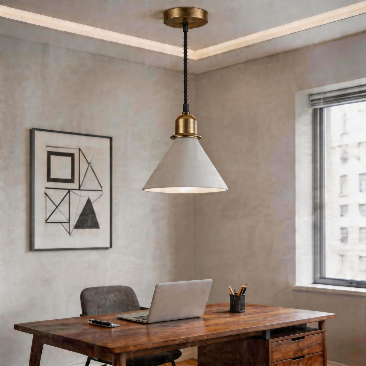 UL Listed] Vintage Brass Pendant Light Kit Industrial (Vintage Brass Light Kit / 5FT)