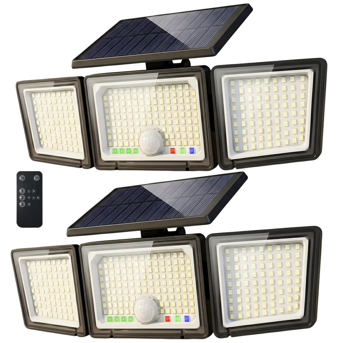 Solar Outdoor Lights with Remote Control (Cool White / 2P Remote)