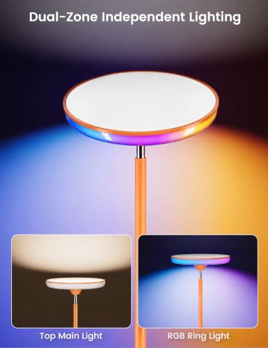 UFO Torchiere Floor Lamp (Orange)
