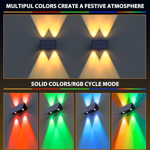 Solar Fence Lights (RGB & Warm White / 16 PACK)