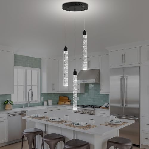 High Ceiling Crystal Staircase Chandelier Pendant Lights Modern Spiral Raindrop Dimmable LED Bubble Cluster Ceiling Hanging Lighting Fixture for Foyer Living Room Remote Control