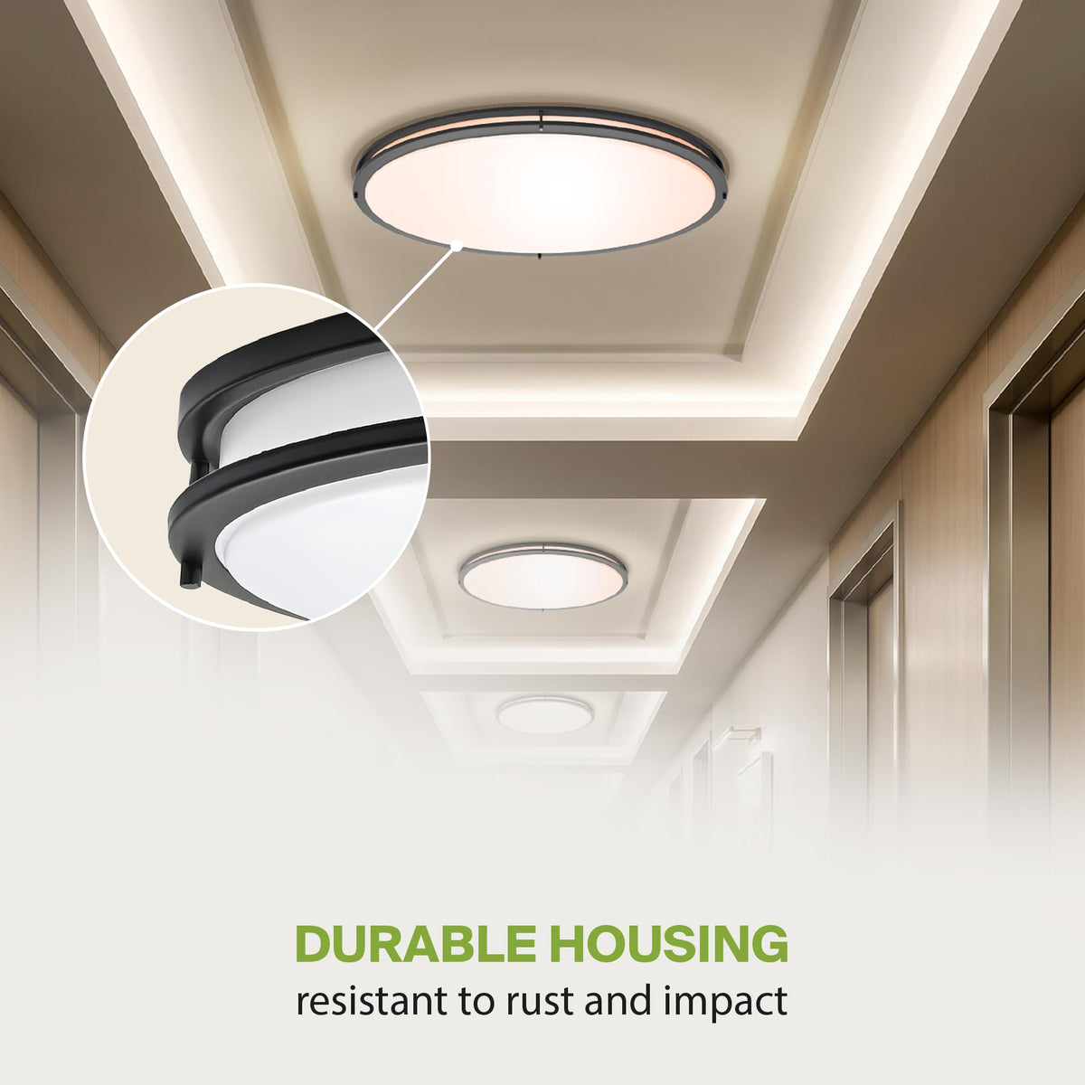 LED 32" Oval Flush Mount Lighting (Black)