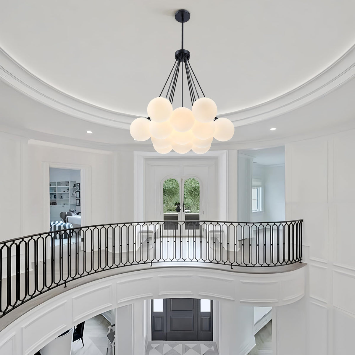 Modern Bubble Chandelier (Black-13 Light / 23")