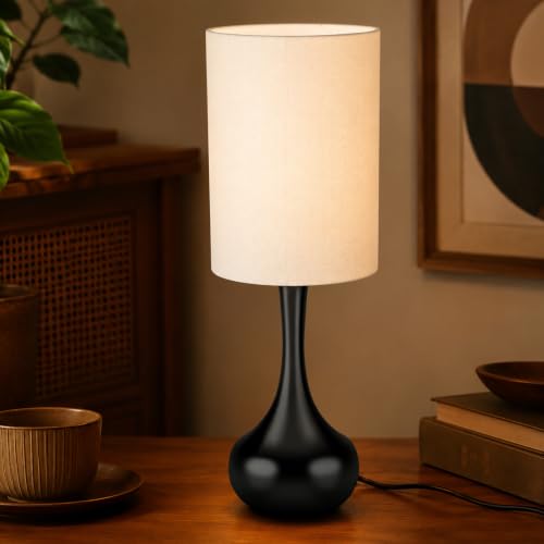 19" Mid Century Modern Droplet Table Lamp with Cylinder Shade