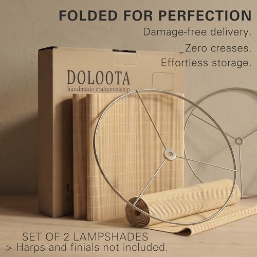Bamboo Lamp Shades Set of 2 (Natural Bamboo - Drum)