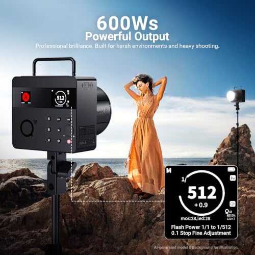 Q6 600Ws 2.4G TTL Outdoor Studio Flash with App Control 1