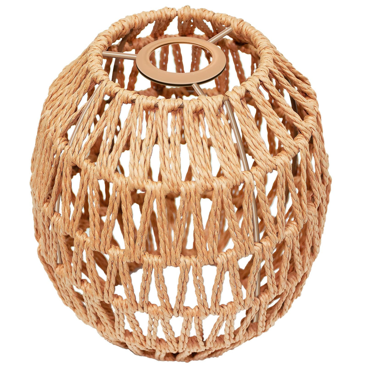Small Lamp Shades For Table Lamps Hanging Light Boho Lamp Shades Wicker Lamp Shade for Floor Lamps (7.3 Inch-Egg Shade)