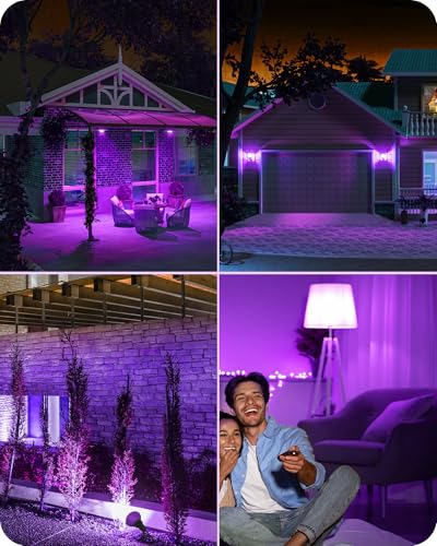 Halloween PAR38 LED Flood Purple Light Bulbs Dimmable 4 Pack (Purple)