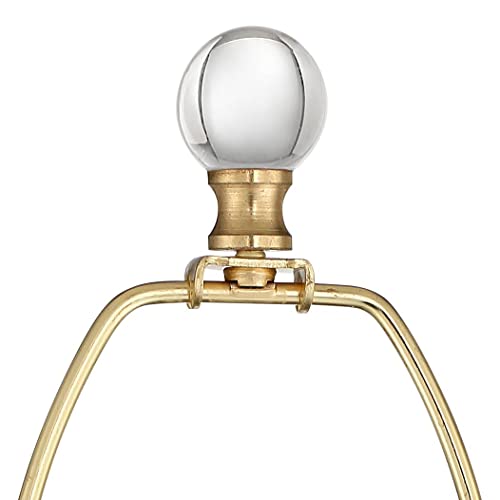 Halston 32 1 2" Brass Large Buffet Table Lamps Set of 2 Crystal Skinny