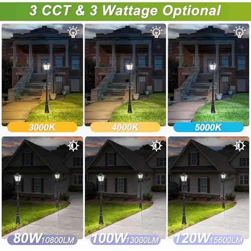 LED Lantern Post Top Pole Light (80/100/120W Selectable)
