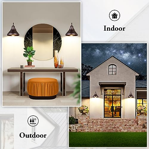 Gooseneck Porch Lights Outdoor (Brown / 9.25IN)