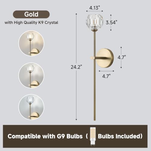 Copper Crystal Wall Sconces of Two Brass Mid Century Modern Bathroom Sconce (Copper / 2 PC)