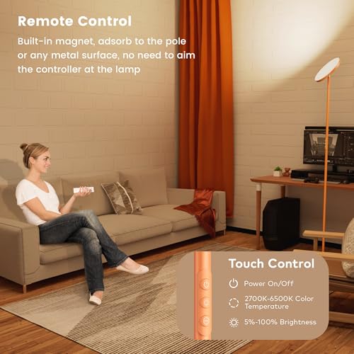 Torchiere Floor Lamp (Orange)
