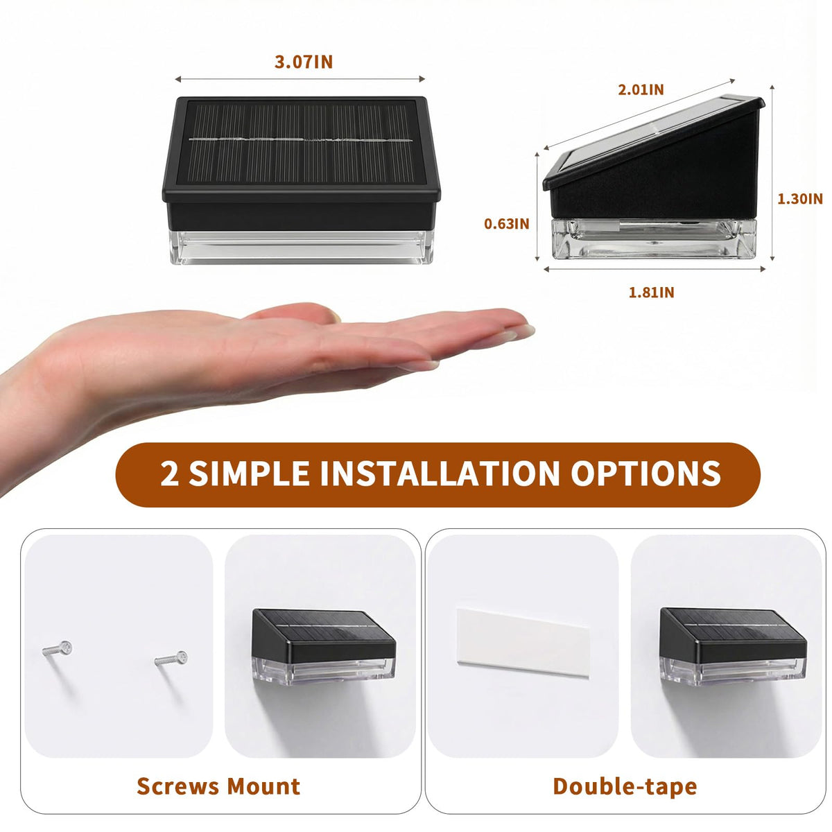 Solar Fence Lights 8 Pack (Black / 8 Pack)