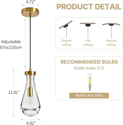 Set of 2 Raindrop Pendant Lights (Gold / Set of 2)