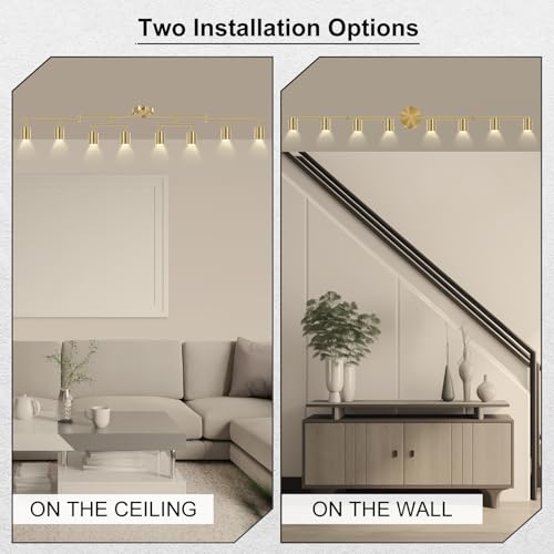 8 Light Track Lighting Fixtures Ceiling (8 light-gold)