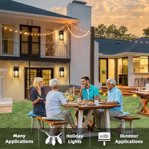 Porch Lights with GFCI Outlet (Black / 11.88" (1-Pack))