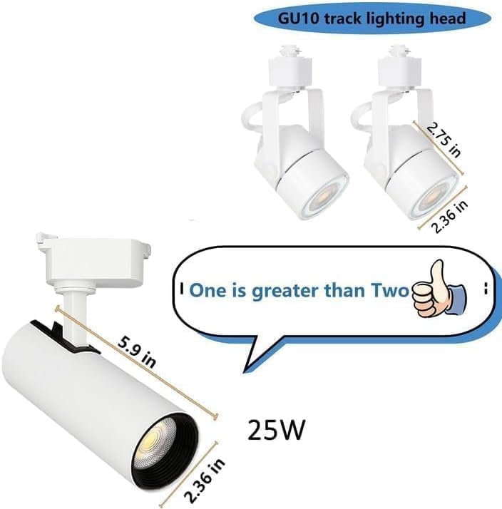 Plug in J&L Type LED Track Lighting Kits Dimmable Adjustable Angle Heads