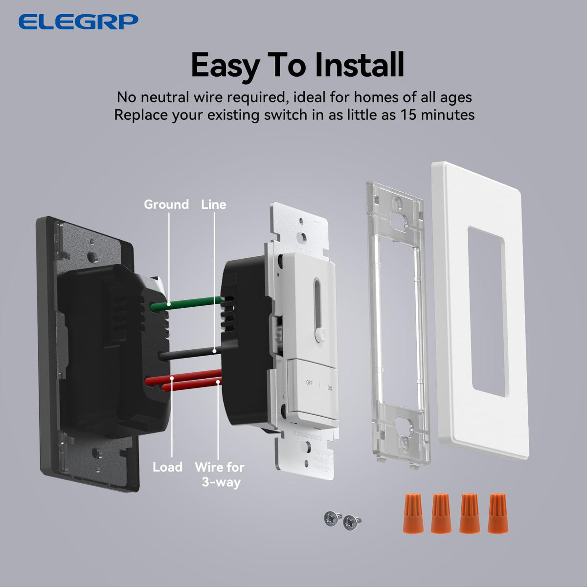 Slide Dimmer Light Switch (Single-Pole / 3-Way / White)