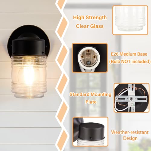 2 Pack Outdoor Wall Lantern (Glass)