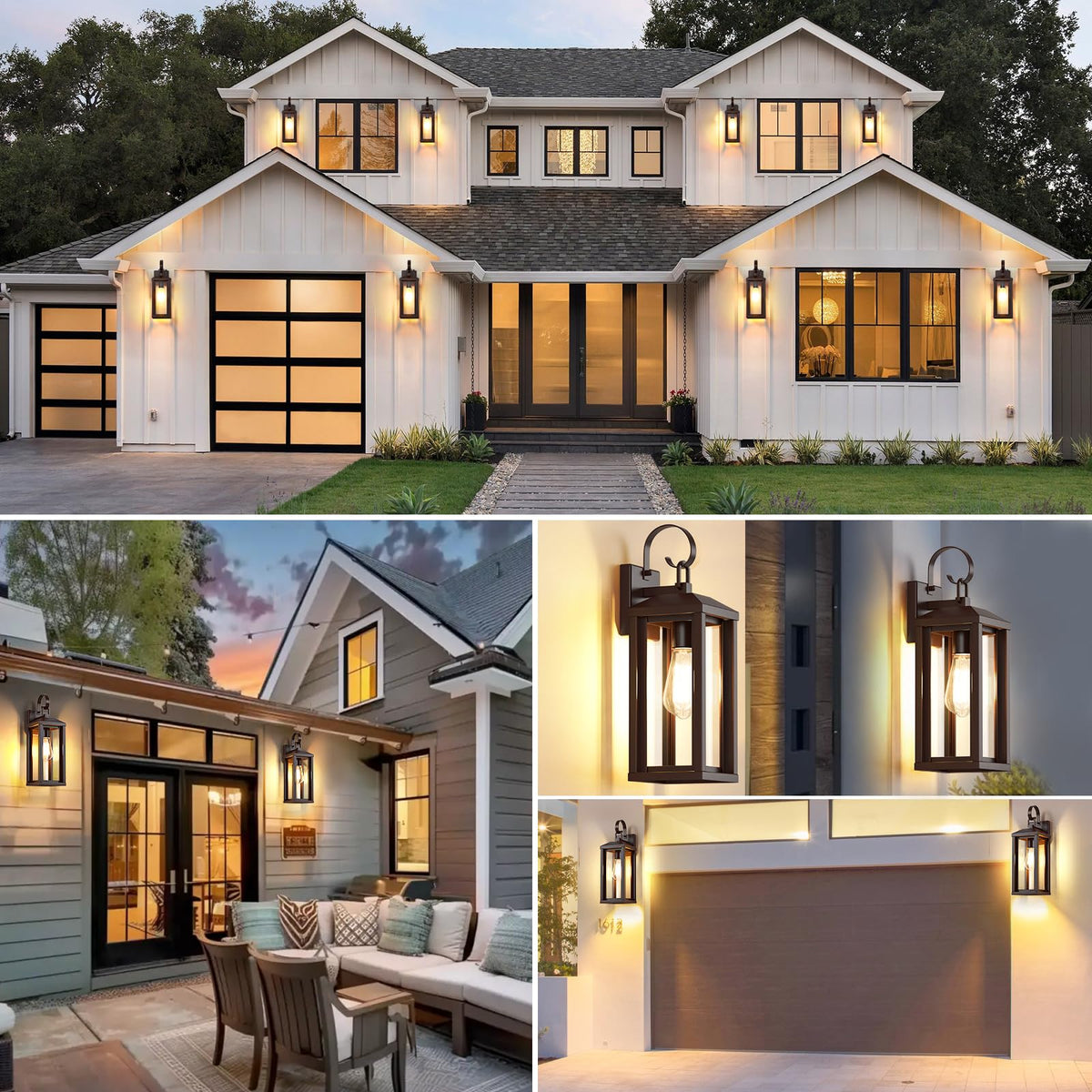 17" Brown Large Exterior Lighting Fixtures 2Pack (Brown / No Sensor/2-Pack-17Inch)