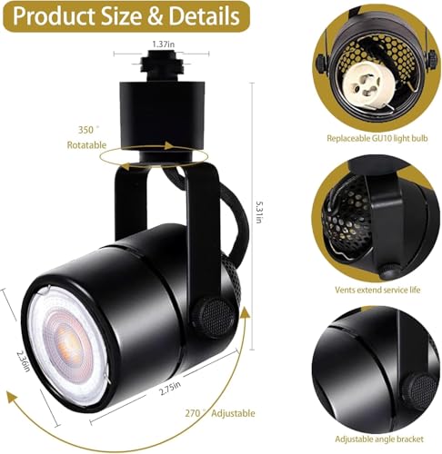 LED Track Lighting Kit GU10 4000K 24 Lights Black