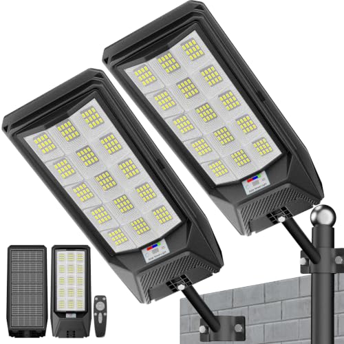 Solar Street Lights Outdoor (S-9700W-2 Pack)